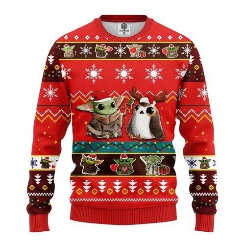 Funny Baby Yoda Santa And Frog Christmas Ugly Sweater- Best Christmas Gifts 2023