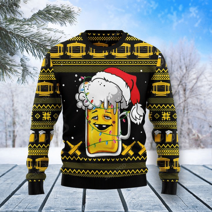 Funny Beer Santa Christmas Ugly Sweater- Best Christmas Gifts 2023