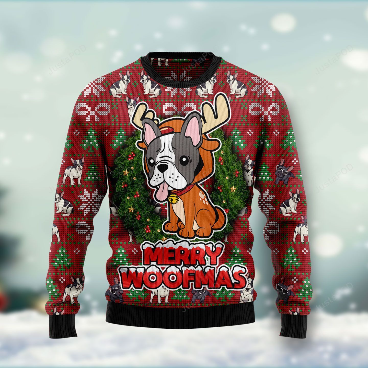 Funny Bulldog Reindeer Christmas Ugly Sweater- Best Christmas Gifts 2023