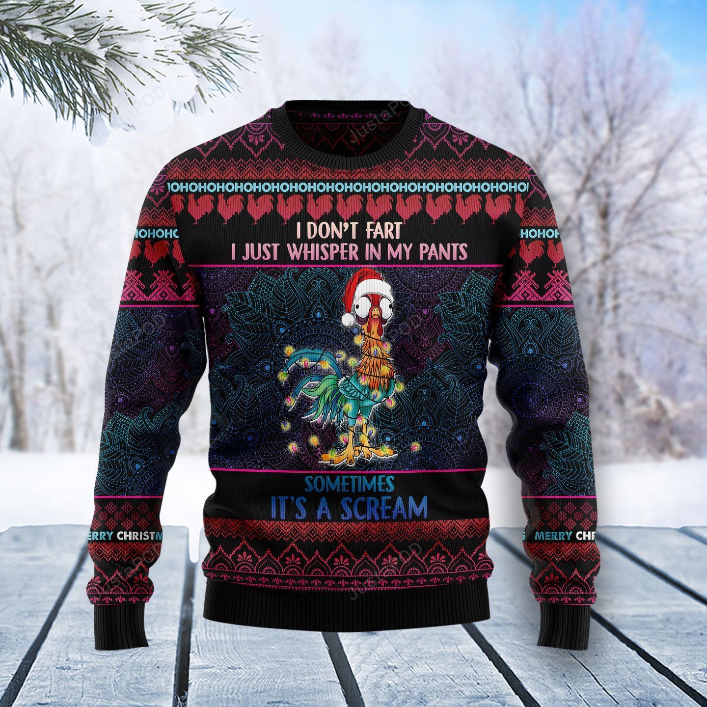 Funny Chicken Rooster Christmas Ugly Sweater- Best Christmas Gifts 2023