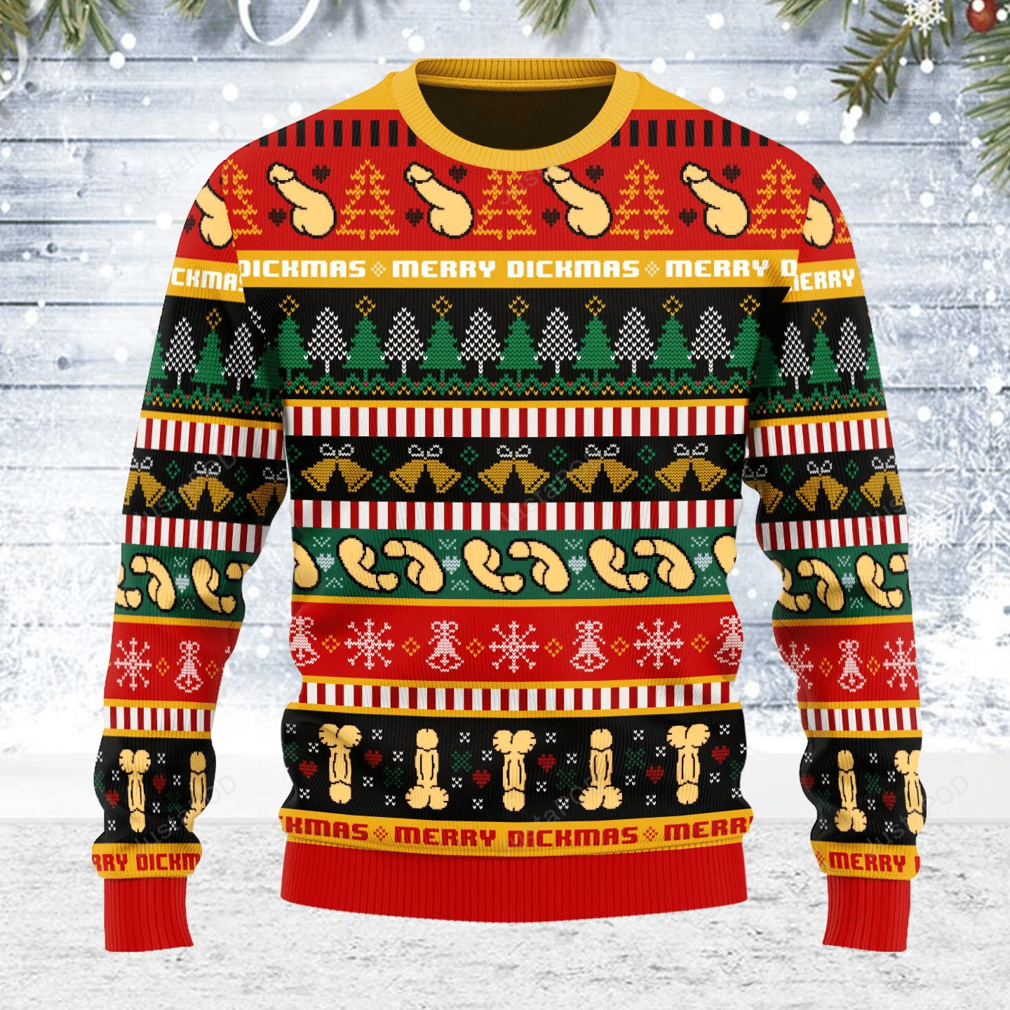 Funny Dick Pattern Christmas Ugly Sweater- Best Christmas Gifts 2023