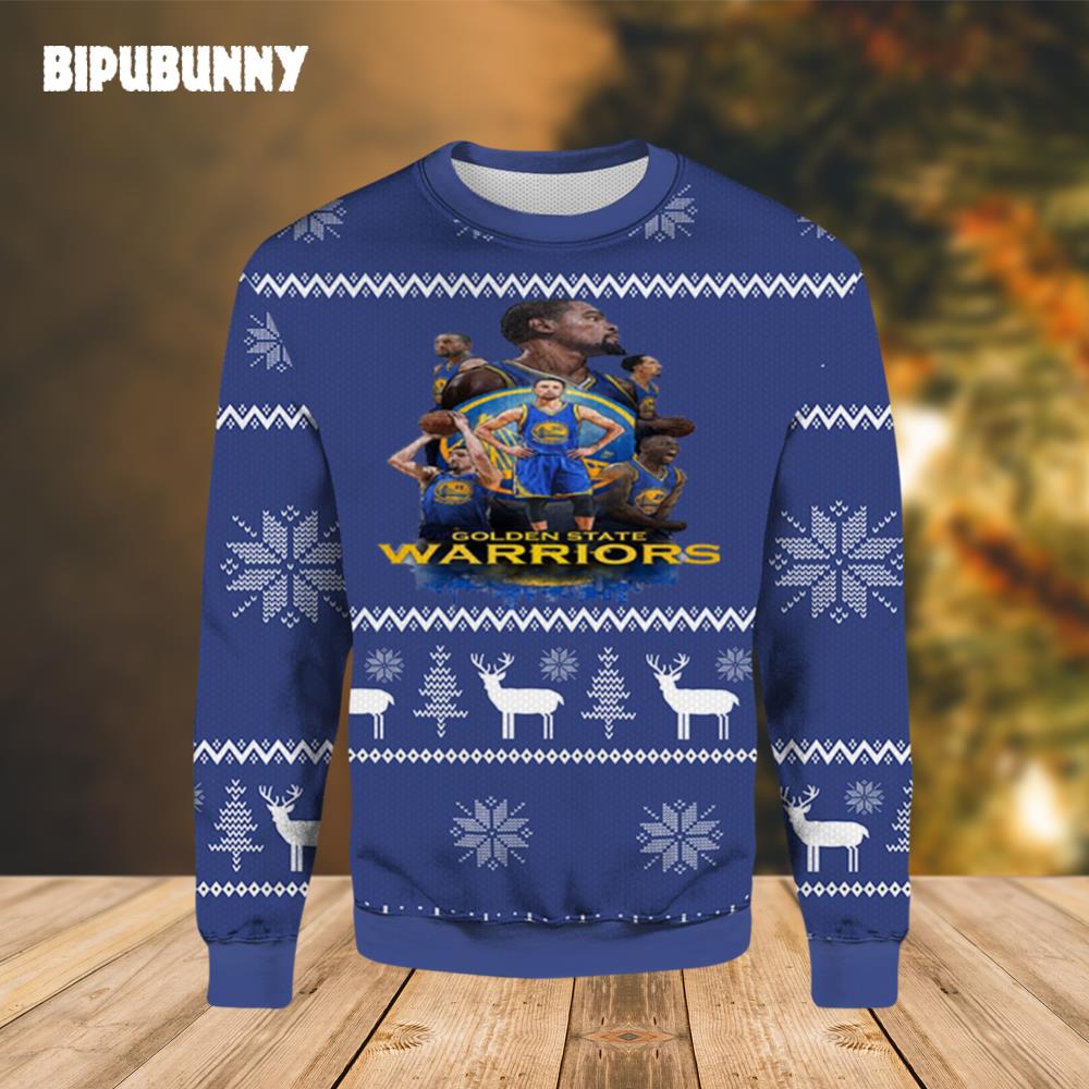 Golden State Warriors Blue Ugly Christmas Sweater- Best Christmas Gifts 2023