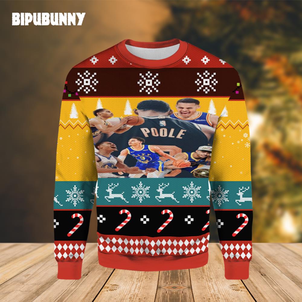 Golden State Warriors Jordan Poole Ugly Christmas Sweater- Best Christmas Gifts 2023