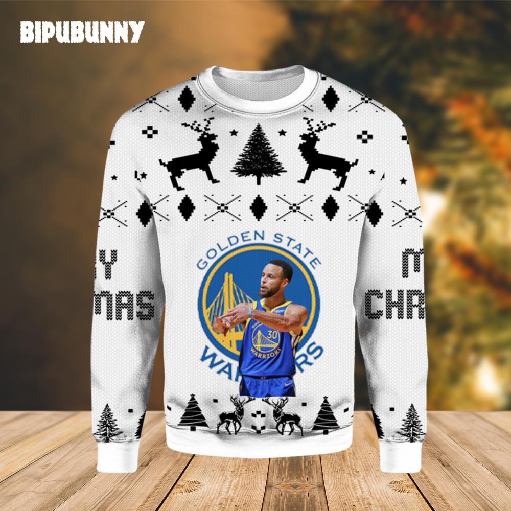 Golden State Warriors Stephen Curry Ugly Sweater- Best Christmas Gifts 2023