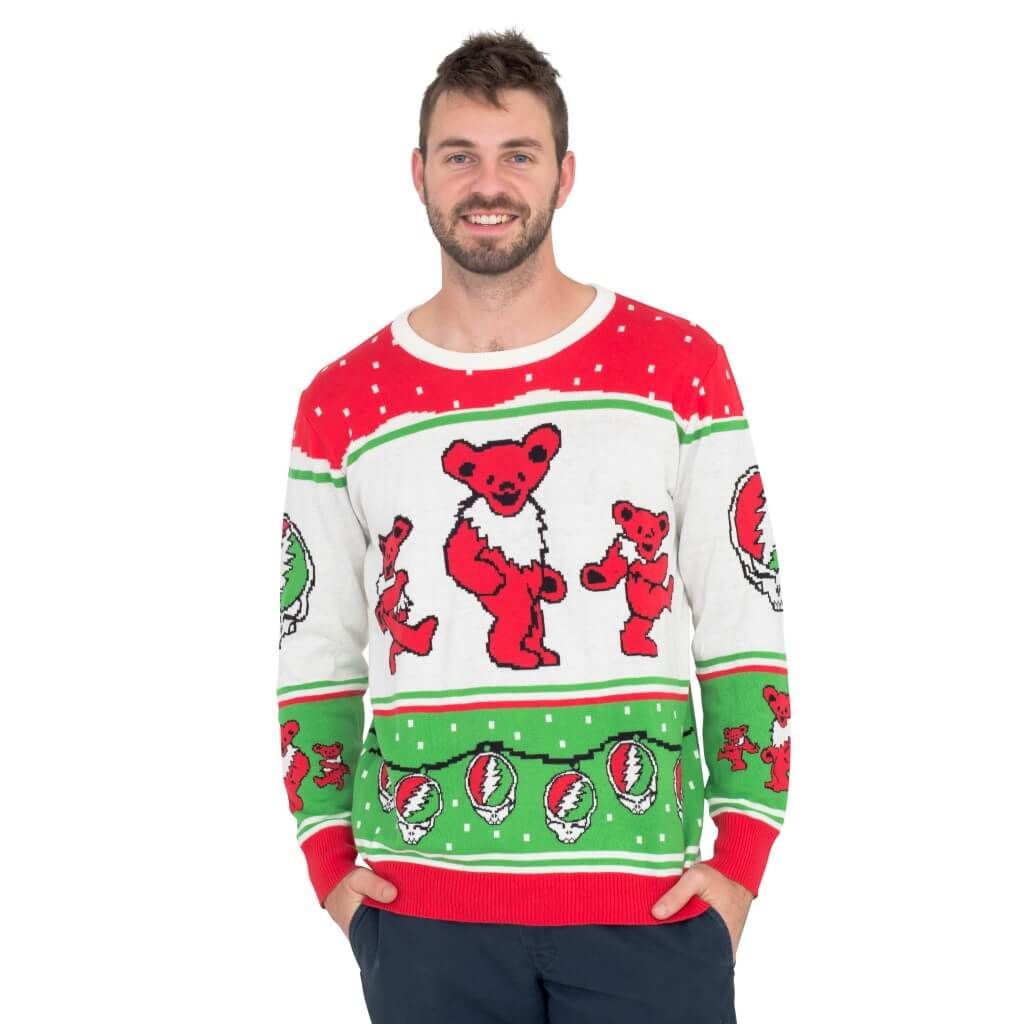 Grateful Dead Dancing Bears Christmas Ugly Sweater- Best Christmas Gifts 2023