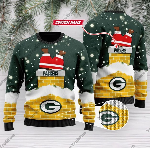 Green Bay Packers Santa Claus Custom Christmas Ugly  Sweater- Best Christmas Gifts 2023