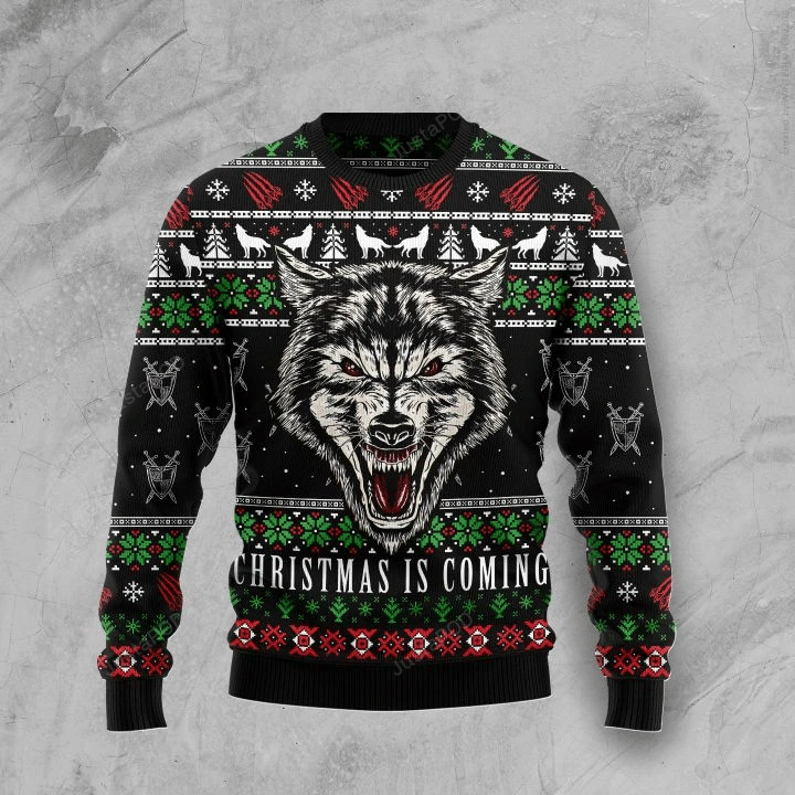 Grey Wolf Canis lupus Christmas Ugly Sweater- Best Christmas Gifts 2023