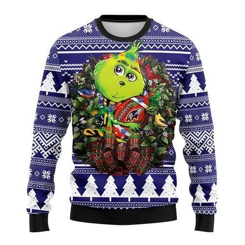 Grinch Hug Baltimore Ravens NFL Christmas Ugly Sweater- Best Christmas Gifts 2023