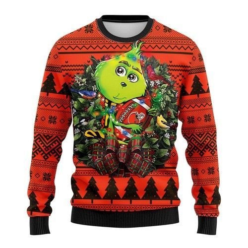 Grinch Hug Cleveland Browns Christmas Ugly Sweater- Best Christmas Gifts 2023