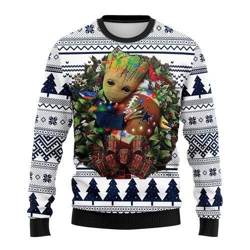 Groot Hug Dallas Cowboys Christmas Ugly Sweater- Best Christmas Gifts 2023