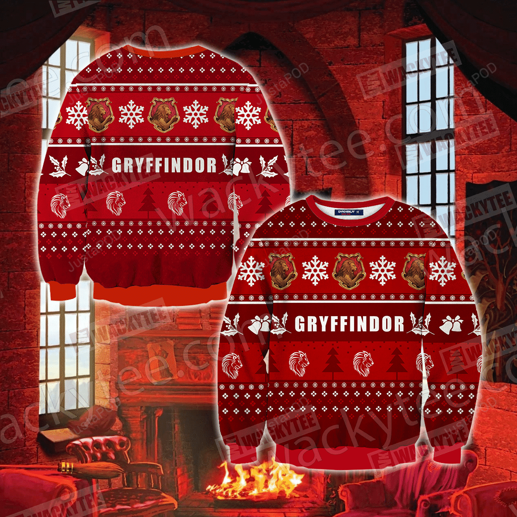 Gryffindor House Harry Potter Christmas Ugly Sweater- Best Christmas Gifts 2023