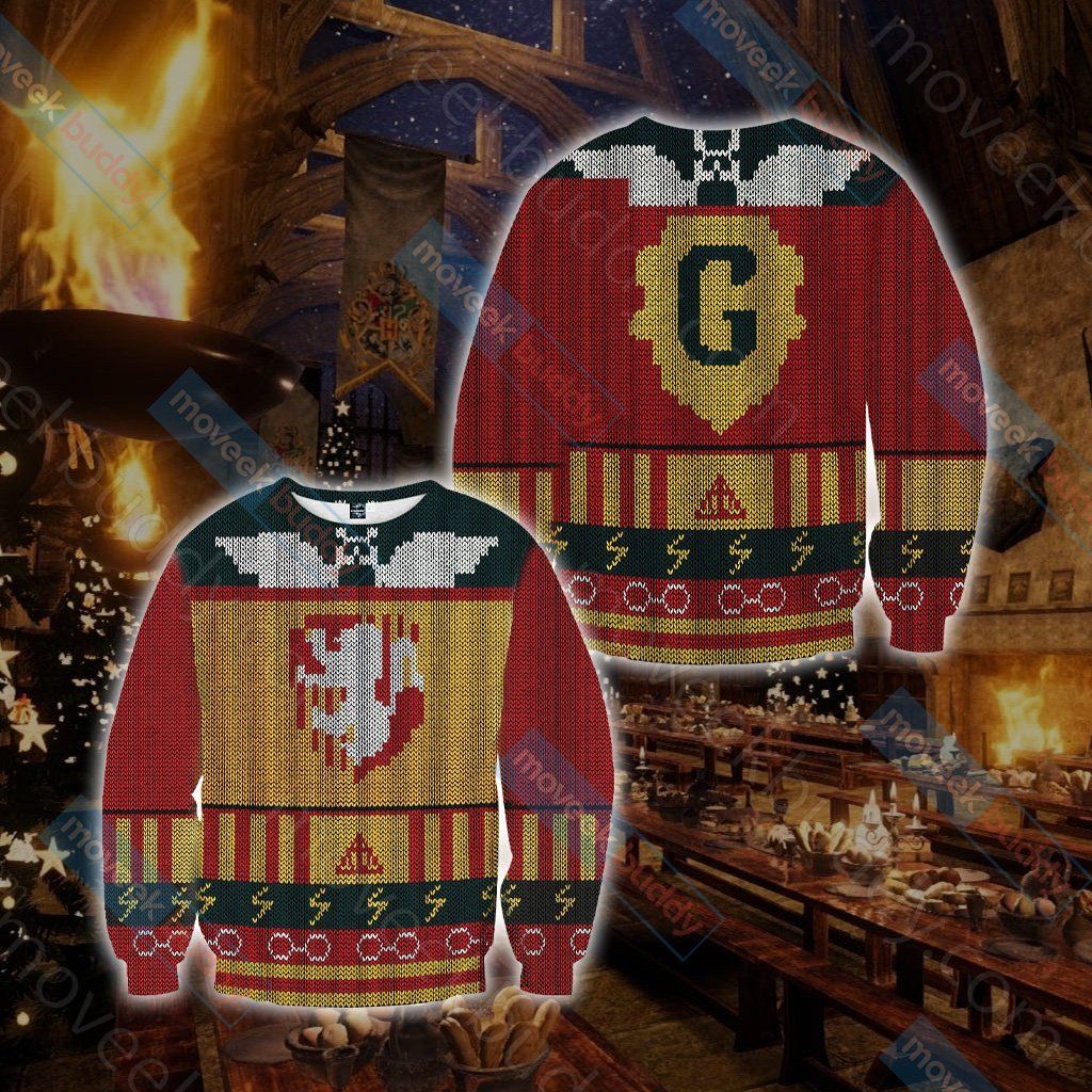 Harry Potter Brave Like A Gryffindor Christmas Ugly Sweater- Best Christmas Gifts 2023