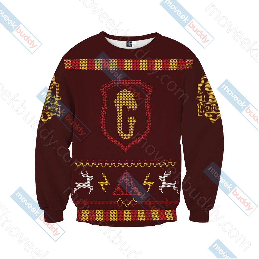 Harry Potter Brave Like A Gryffindor Winter Christmas Ugly Sweater- Best Christmas Gifts 2023