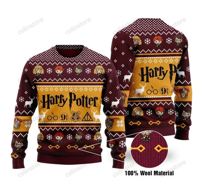 Harry Potter Chibi Characters Ugly Christmas Sweater- Best Christmas Gifts 2023