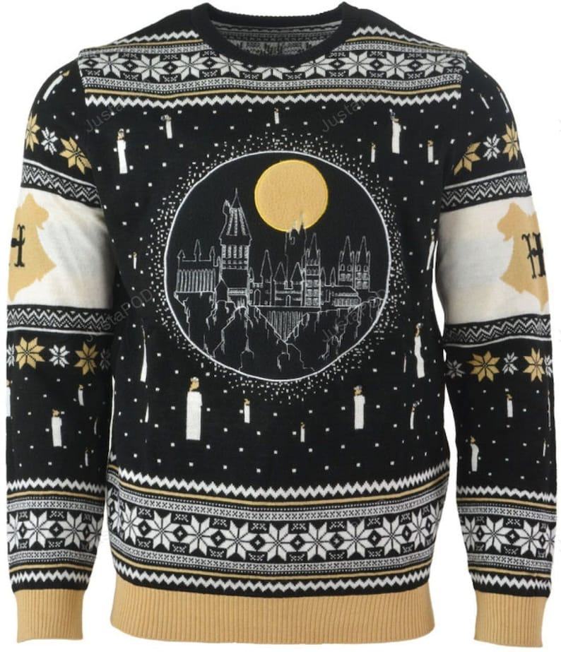 Harry Potter Hogwarts Castle Candles For Unisex Ugly Christmas Sweater