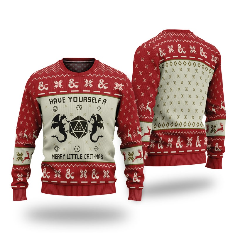 Have Yourself A Merry Little Crit-mas Dungeons & Dragons Ugly Christmas Sweater