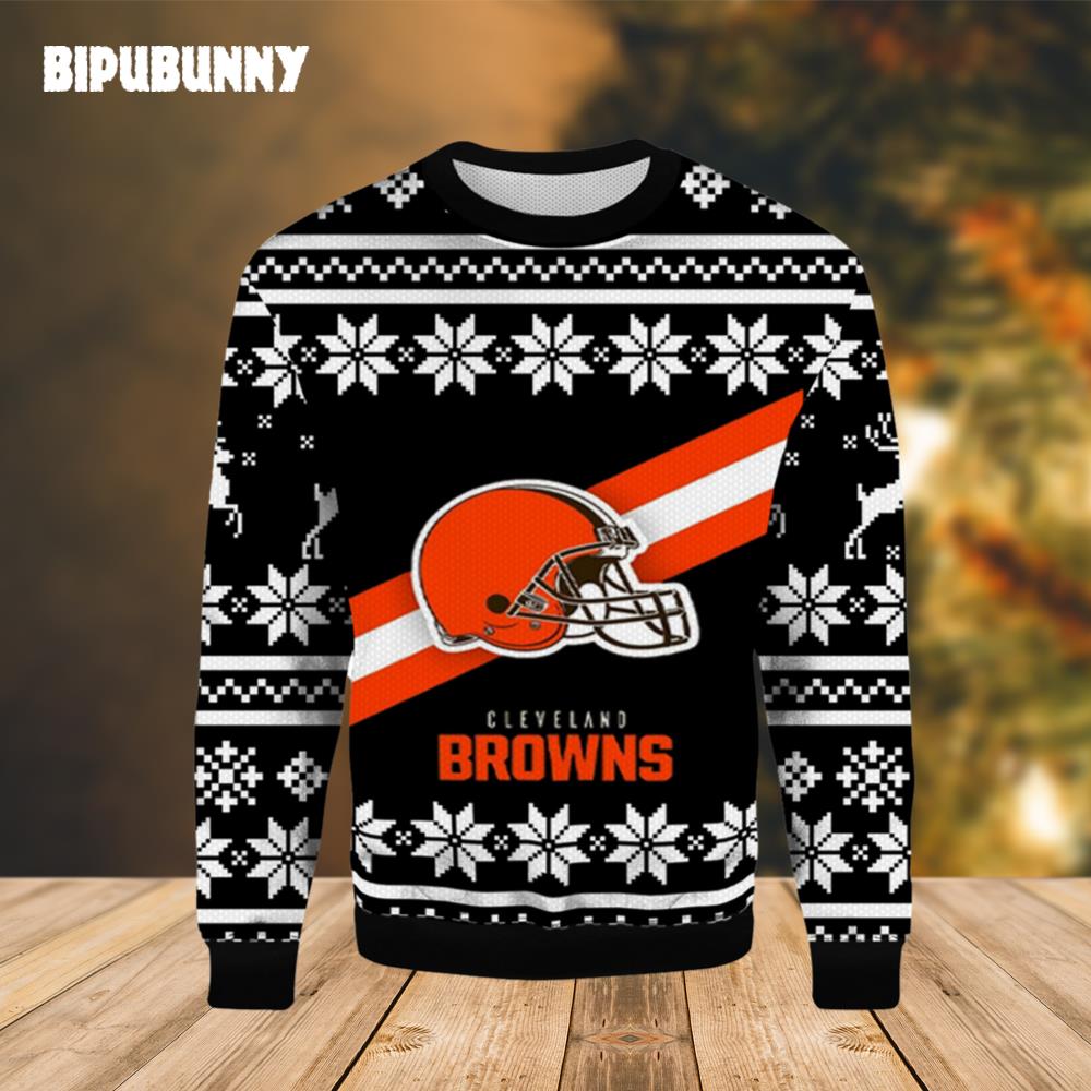 Helmet Cleveland Browns EST 1946 Ugly Sweater