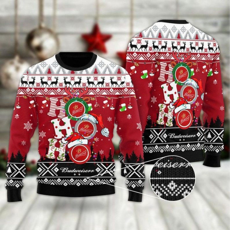 HoHoHo Budweiser Beer Christmas Sweater