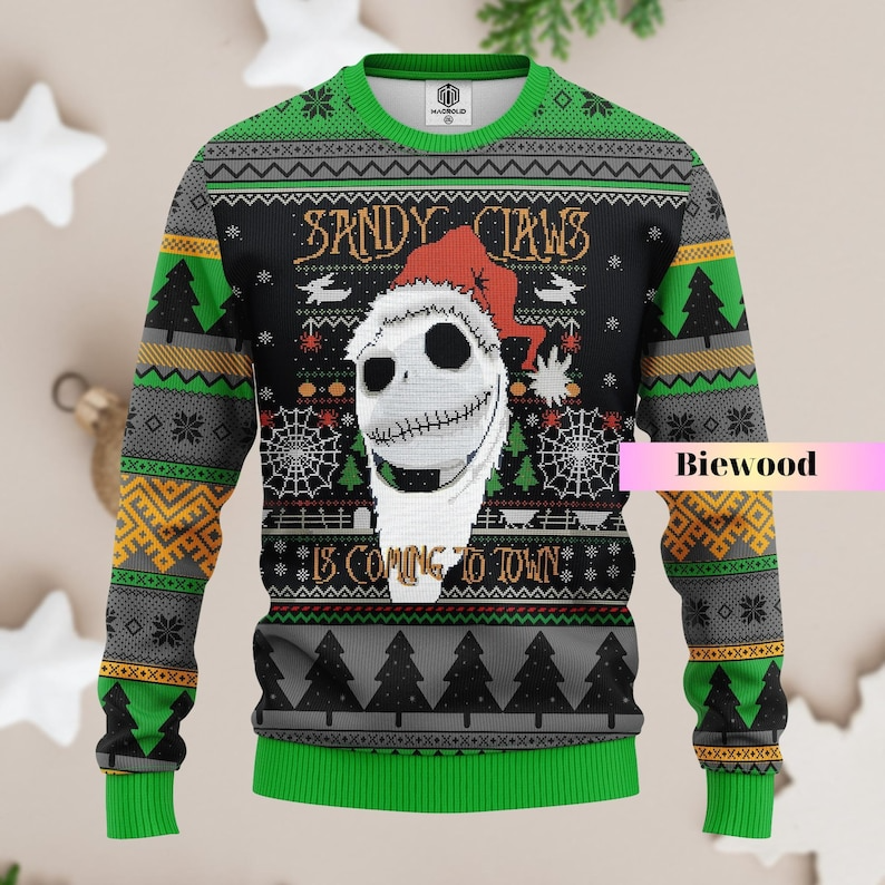 Jack Skellington Nightmare Before Christmas Ugly Christmas Sweater