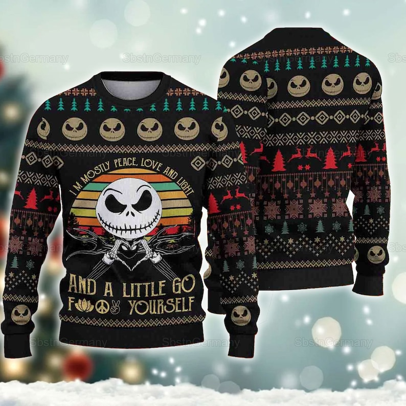 Jack Skellington Ugly Sweater, Nightmare Before Christmas Ugly Sweater