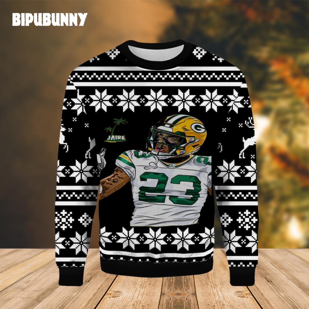 Jaire Alexander Green Bay Packers Ugly Christmas Sweater- Best Christmas Gifts 2023