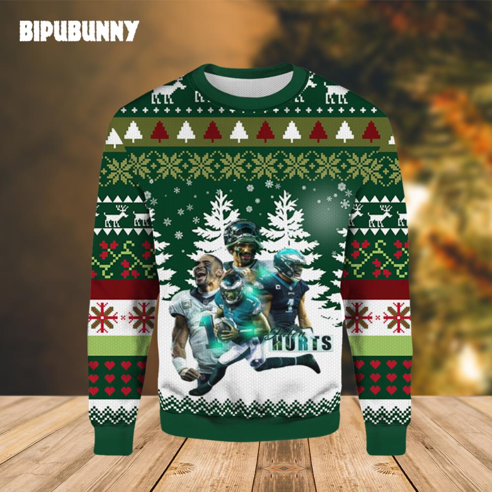 Jalen Hurts Philadelphia Eagles Ugly Sweater- Best Christmas Gifts 2023