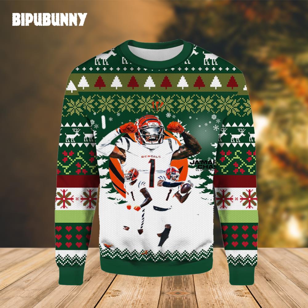 Ja’Marr Chase Cincinnati Bengals Ugly Sweater- Best Christmas Gifts 2023