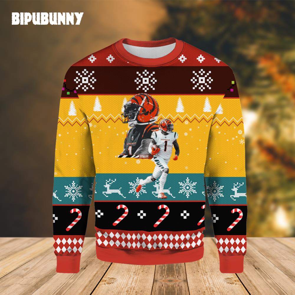 Ja’Marr Chase NFL Ugly Christmas Sweater- Best Christmas Gifts 2023