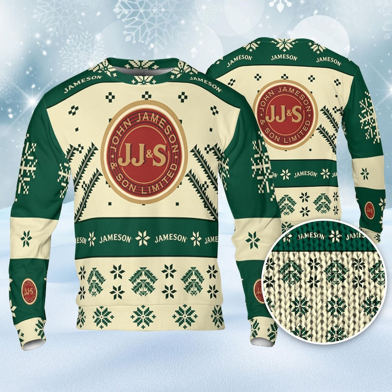 Jameson Snowflakes Beer Love Ugly Christmas Sweater