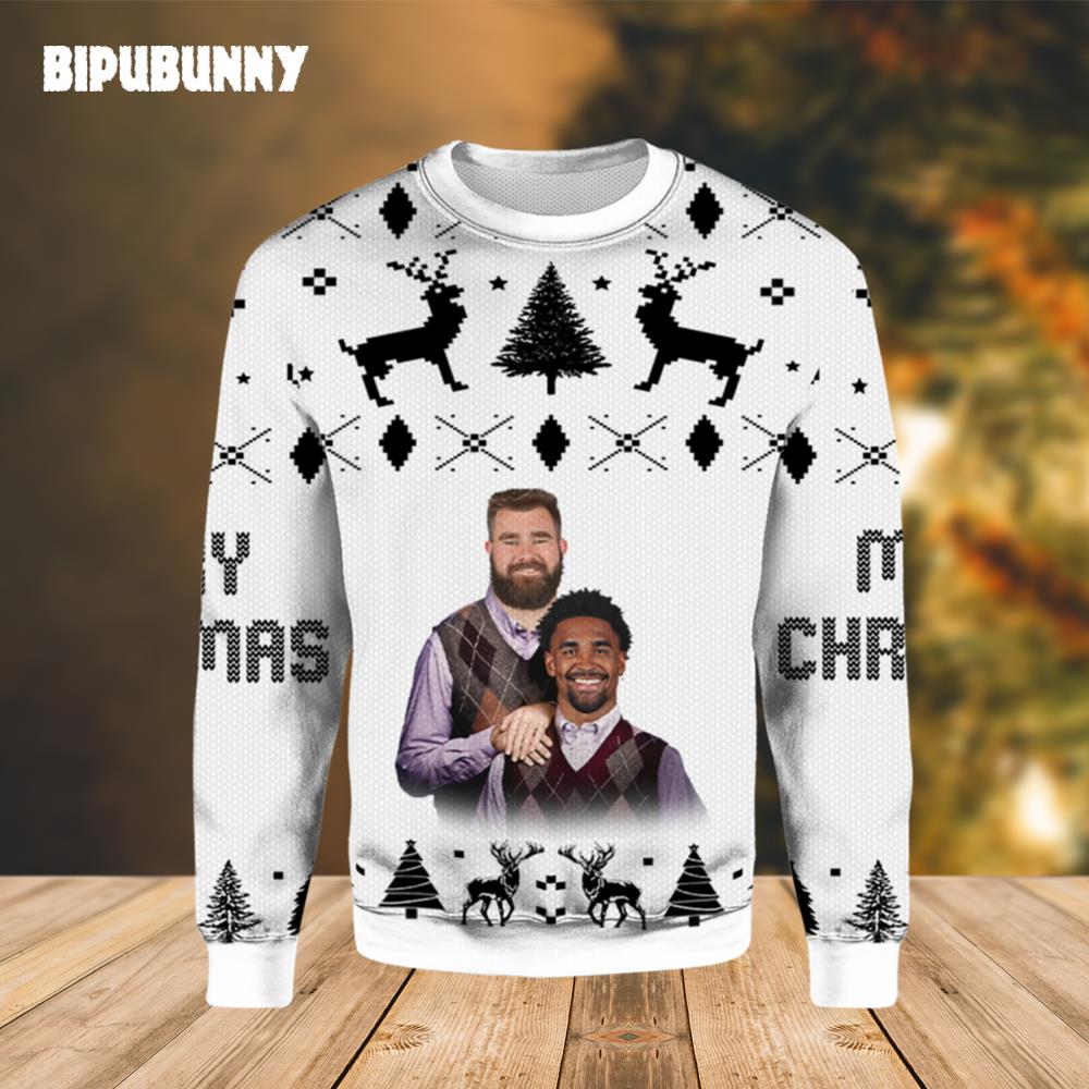 Jason Kelce Jalen Hurts Ugly Christmas Sweater- Best Christmas Gifts 2023