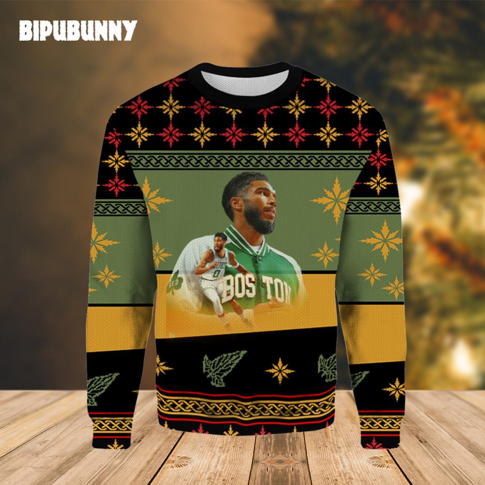 Jayson Tatum Boston Celtics Merry Christmas Ugly Sweater