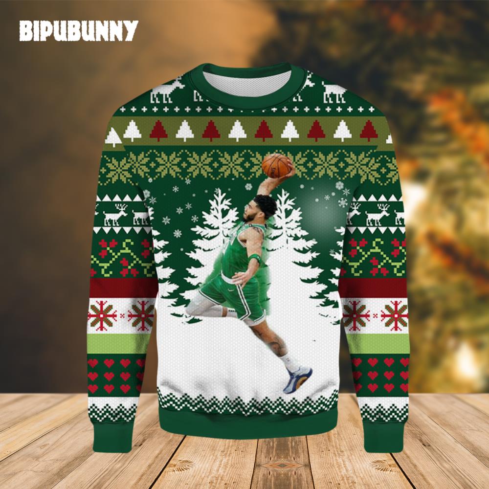 Jayson Tatum Celtics Basketball Ugly Christmas Sweater