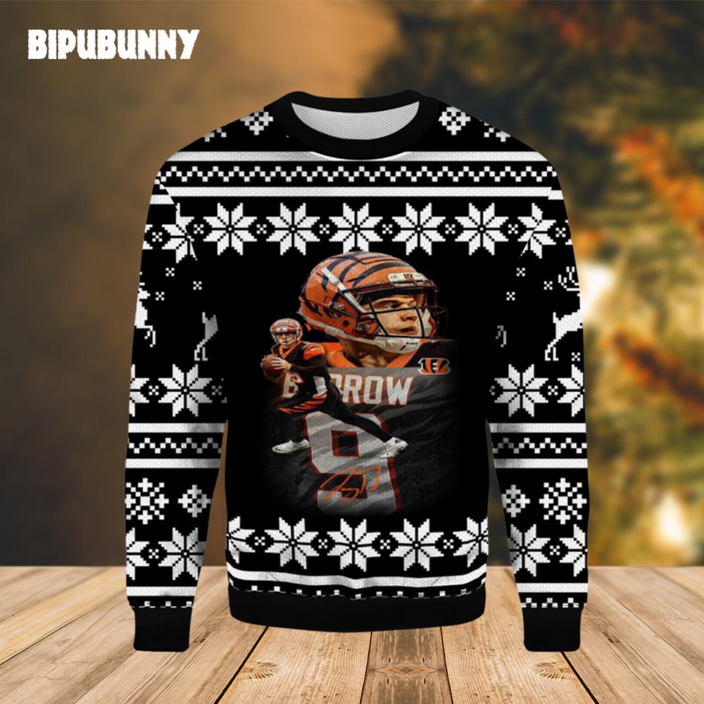 Joe Burrow NFL Ugly Christmas Sweater- Best Christmas Gifts 2023