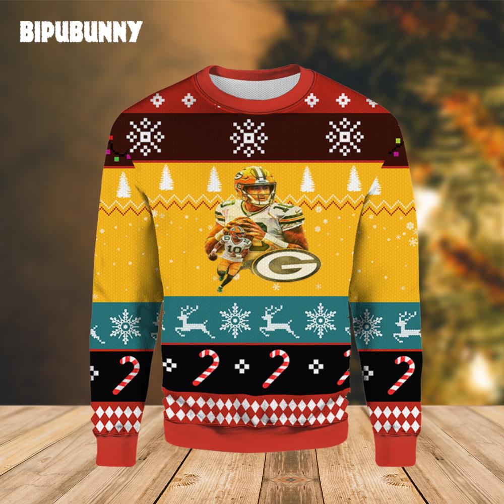 Jordan Love Green Bay Packers Ugly Christmas Sweater- Best Christmas Gifts 2023