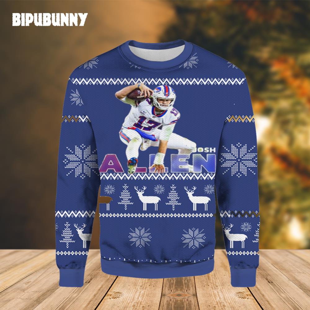 Josh Allen Buffalo Bills Ugly Sweater- Best Christmas Gifts 2023