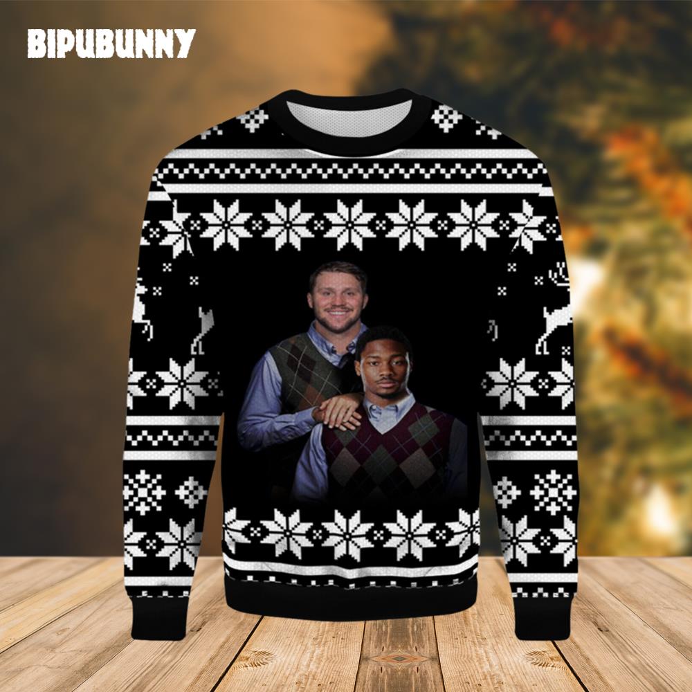 Josh Allen Stefon Diggs Ugly Christmas Sweater- Best Christmas Gifts 2023