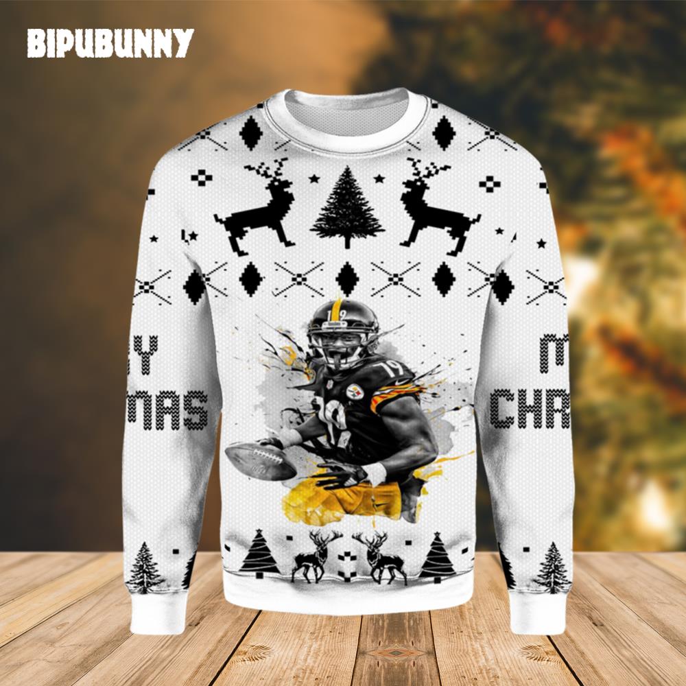 JuJu Smith Schuster Pittsburgh Steelers Ugly Sweater- Best Christmas Gifts 2023