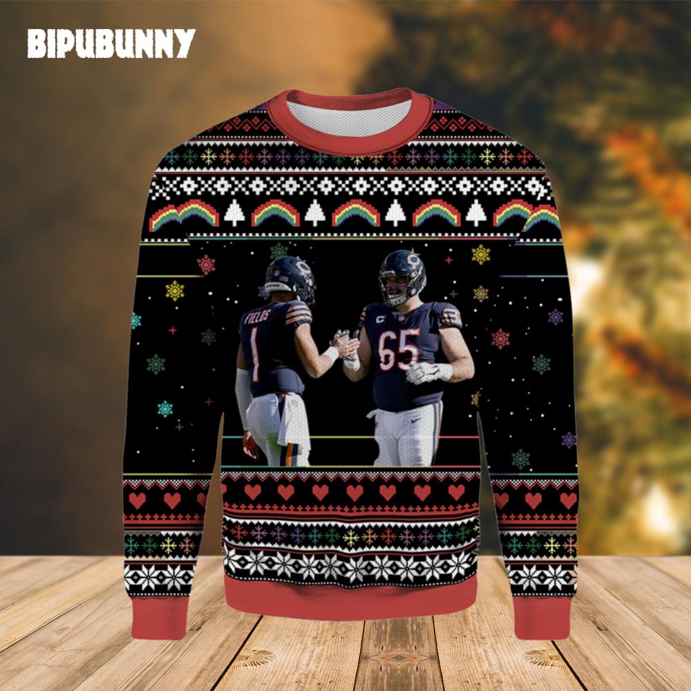 Justin Fields Cody WhiteHair Chicago Bears Ugly Sweater- Best Christmas Gifts 2023