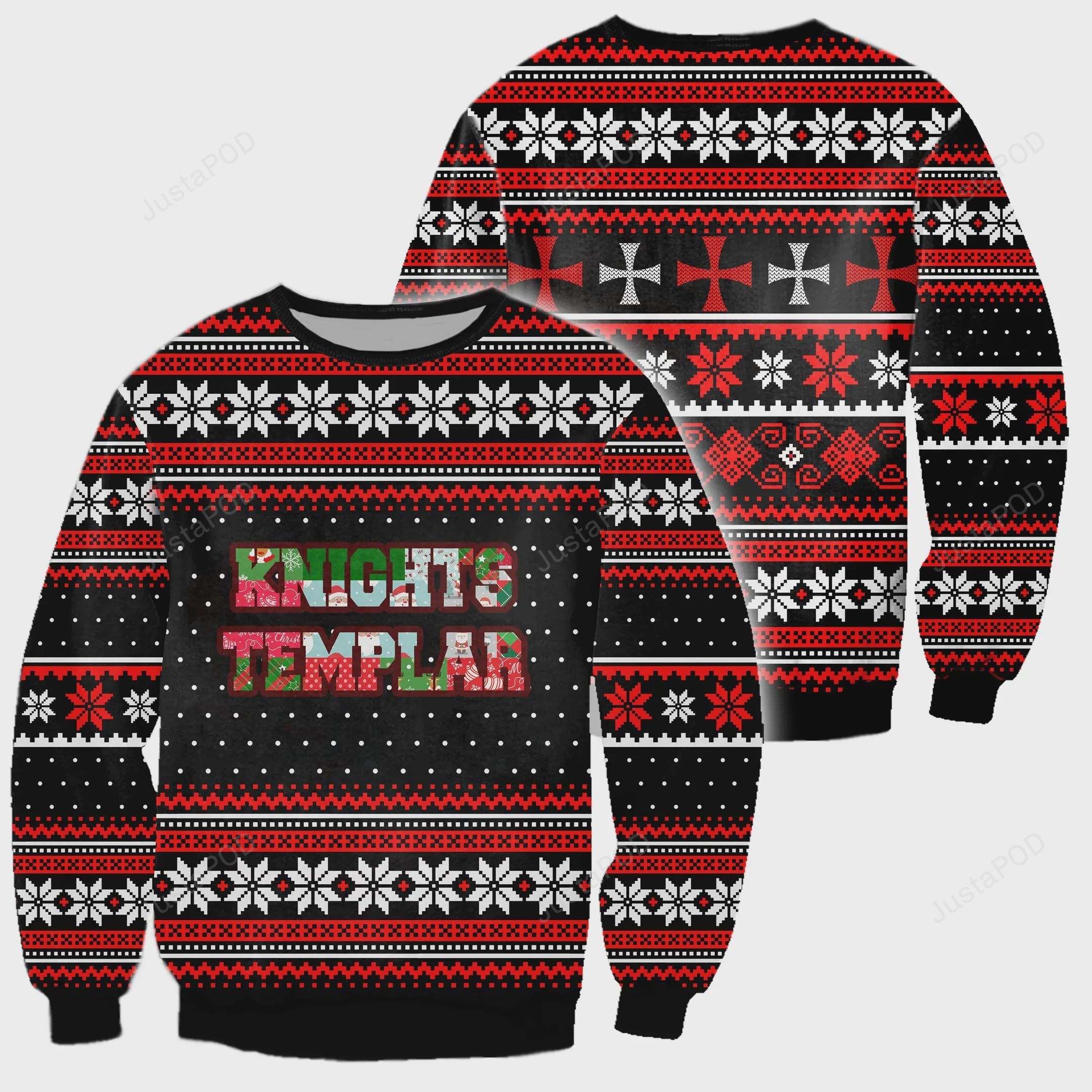 Knights Templar Christian Christmas Ugly Sweater- Best Christmas Gifts 2023