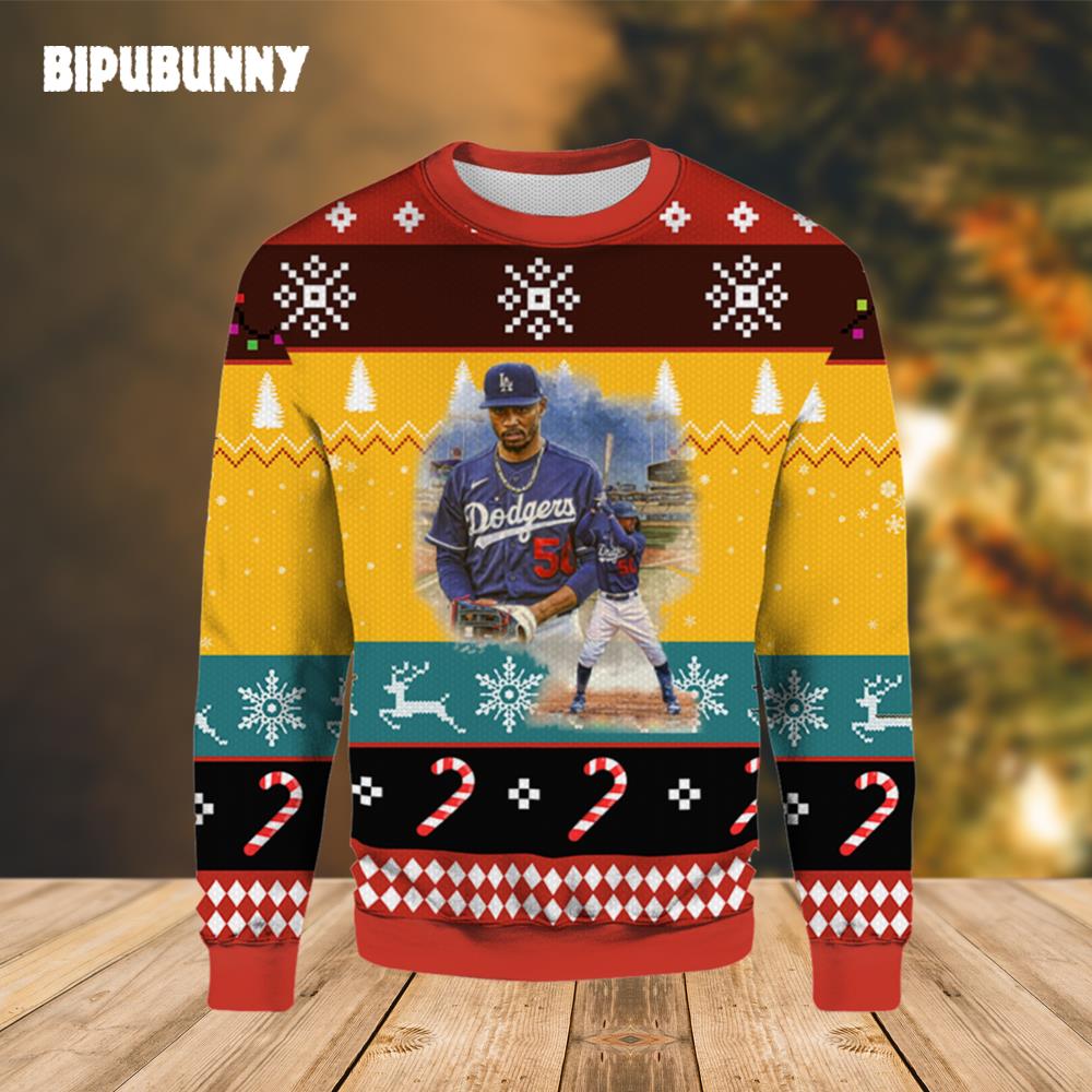 LA Dodgers Mookie Betts Ugly Christmas Sweater- Best Christmas Gifts 2023