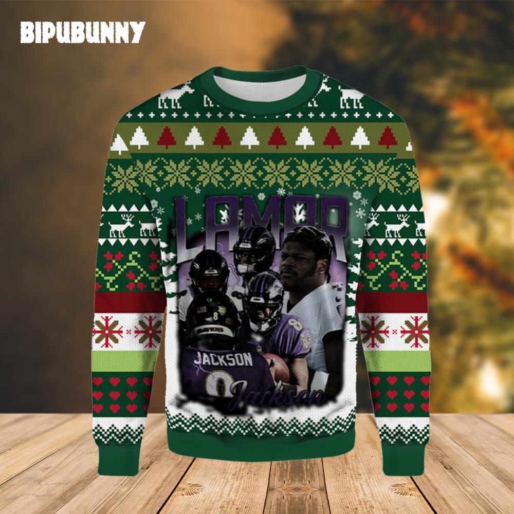 Lamar Jackson Baltimore Ravens Ugly Christmas Sweater- Best Christmas Gifts 2023