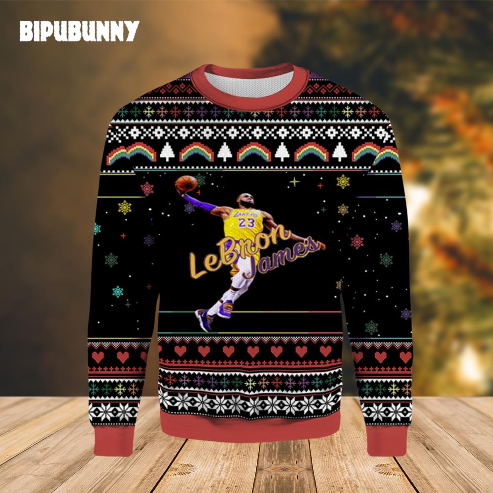 Lebron James LA Lakers Ugly Sweater- Best Christmas Gifts 2023