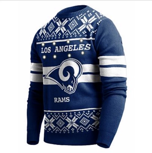 Los Angeles RAMS Men’s NFL FOCO Light-Up Christmas Ugly Sweater- Best Christmas Gifts 2023