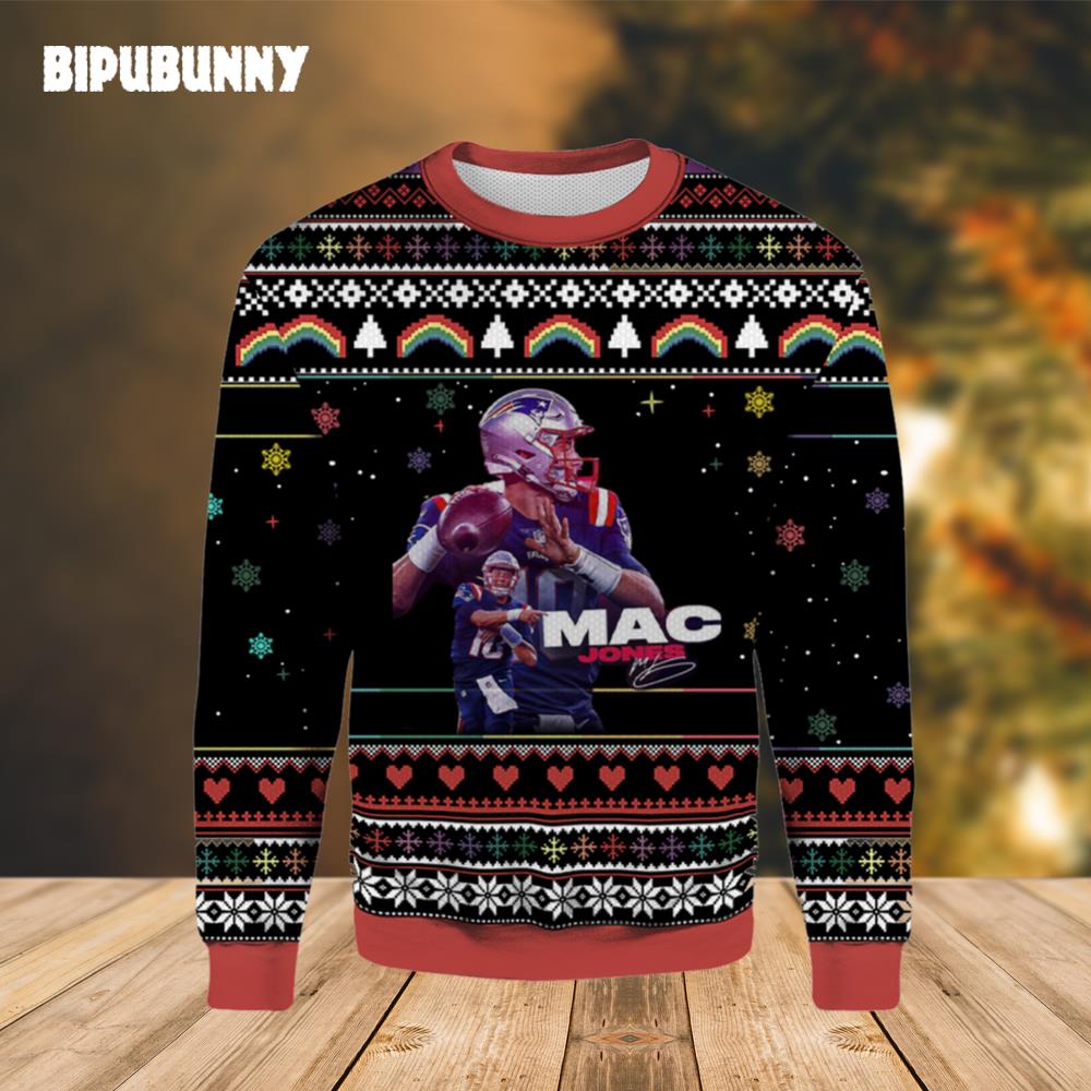 Mac Jones Patriots Ugly Christmas Sweater- Best Christmas Gifts 2023