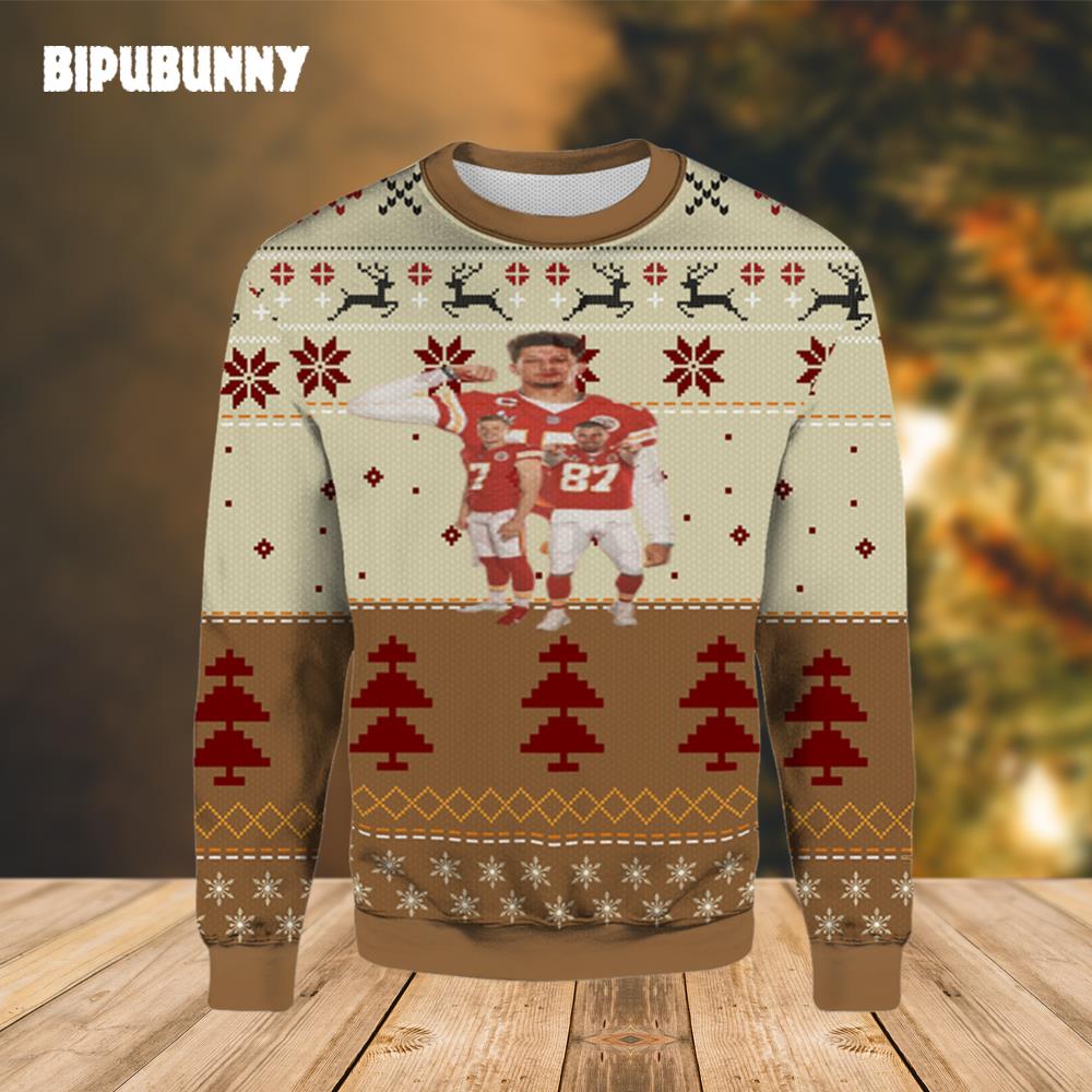 Mahomes Travis Kelce Harrison Butker Ugly Sweater