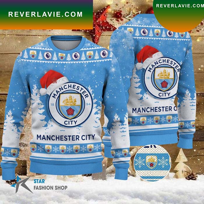 Manchester City Christmas Ugly Sweater- Best Christmas Gifts 2023