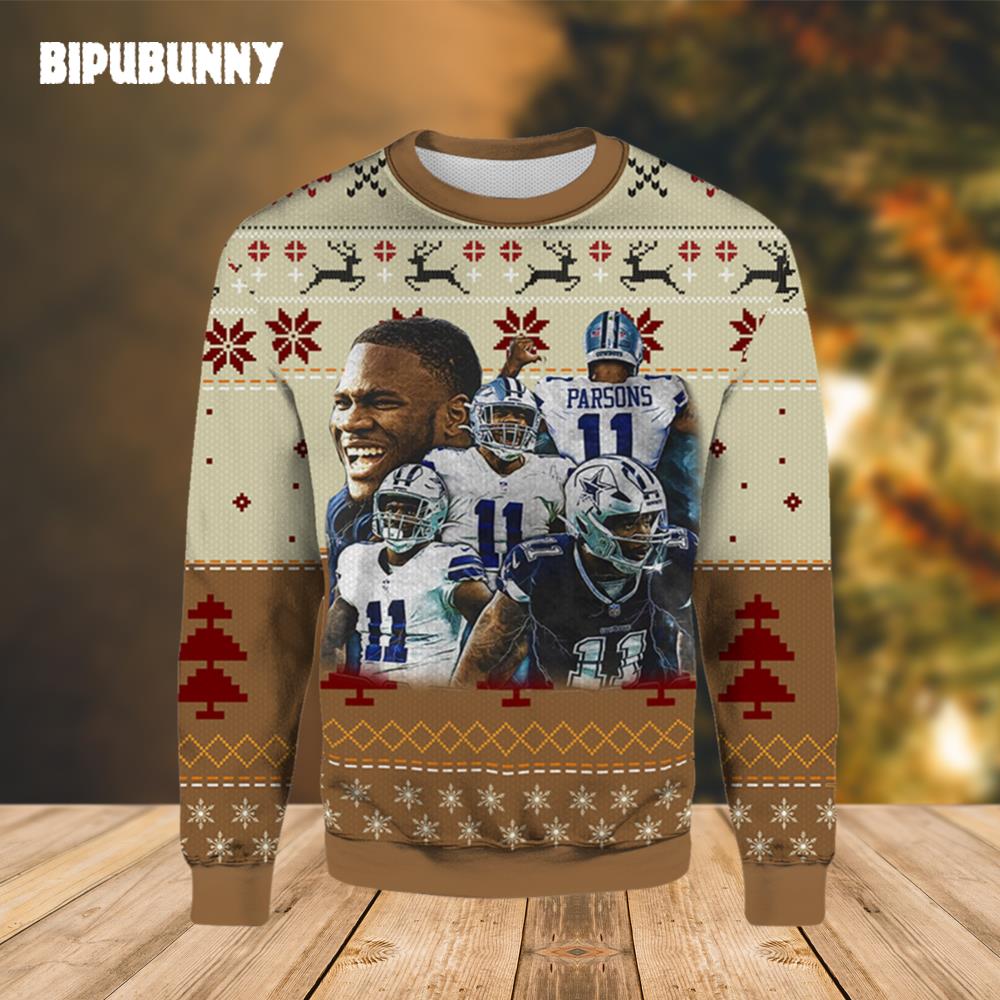 Micah Parsons Dallas Cowboys Ugly Christmas Sweater- Best Christmas Gifts 2023