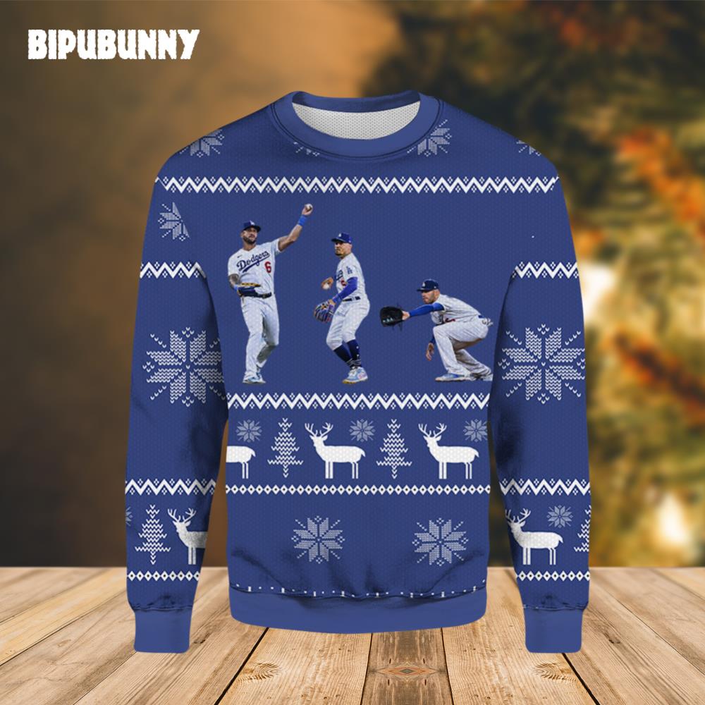 Mookie, Freddie and David Dodgers Ugly Sweater- Best Christmas Gifts 2023