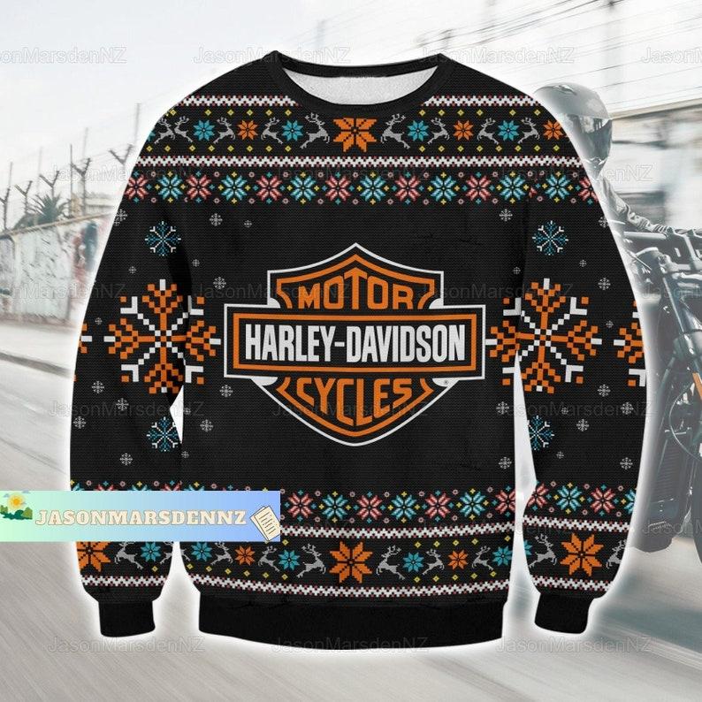 Moto Harley Davidson Cycles Ugly Sweater