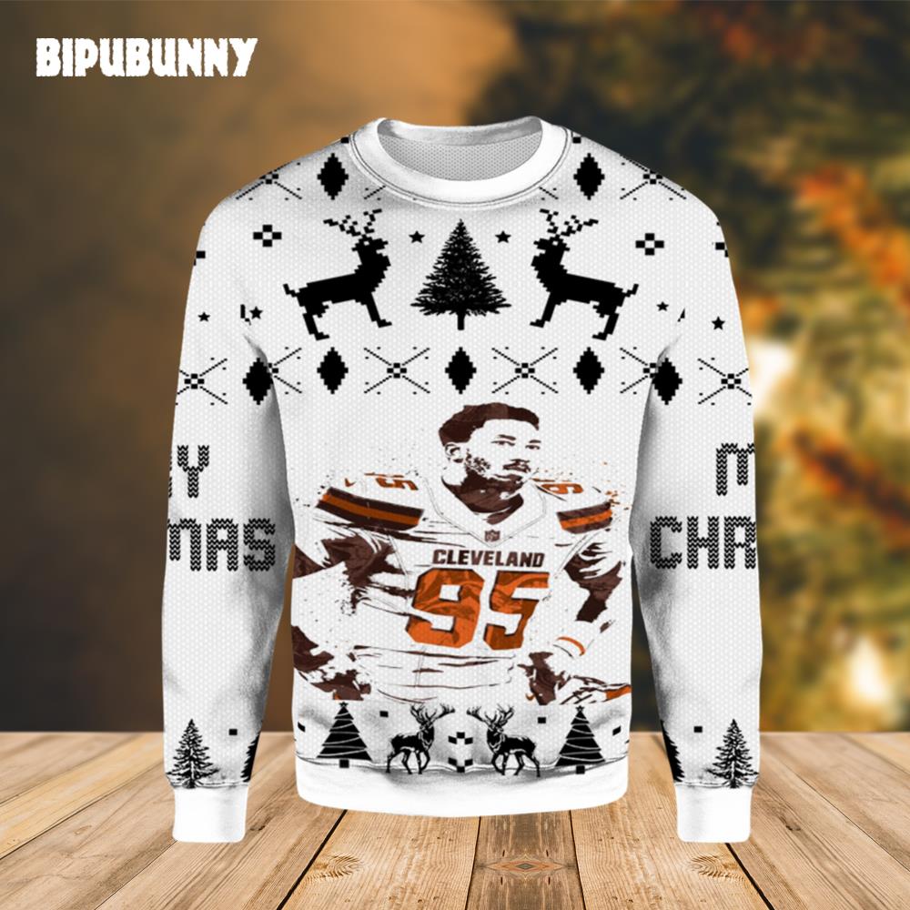 Myles Garret Cleveland Browns Ugly Christmas Sweater